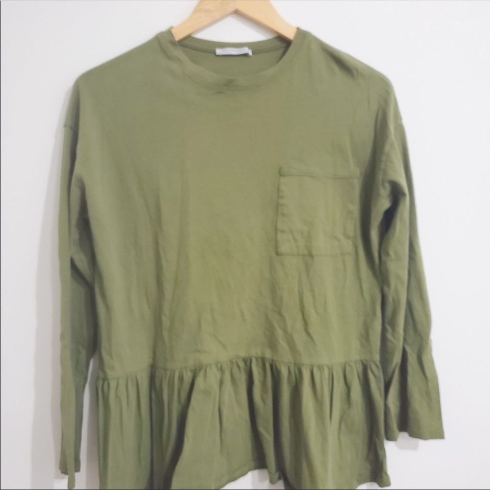 Zara Long Sleeve Peplum Tee